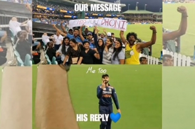 Virat Kohli Reaction to &ldquo;Miss You MS Dhoni&rdquo; poster in Sydney goes viral