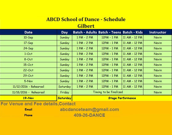 ABCD school of Dance classes