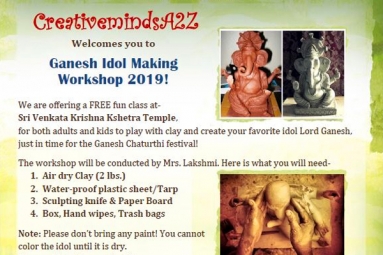 Ganesha Idol Making Workshop - SVK Temple Ganesha Idol Making Workshop - SVK Temple