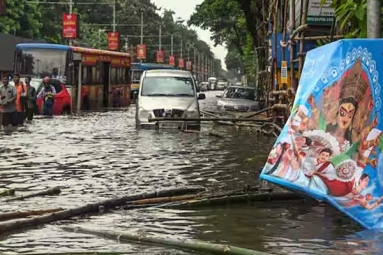 Rain Paralyses Kolkata Before Durga Puja
