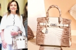 Birkin bags, nita ambani's bag, nita ambani s crocodile skin handbag worth rs 2 6 cr studded with 240 diamonds goes viral, Handbags