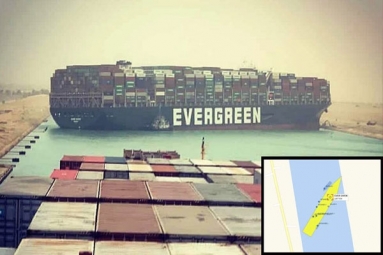 Egypt's Suez Canal blocked after a massive cargo shit turns sideways