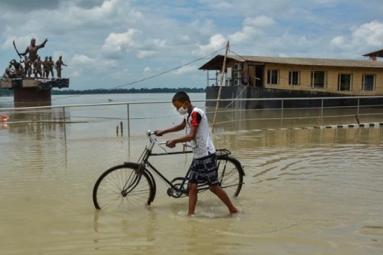 Water Level of Brahmaputra River Rising at an Alarming Rate Due to Assam Floods
