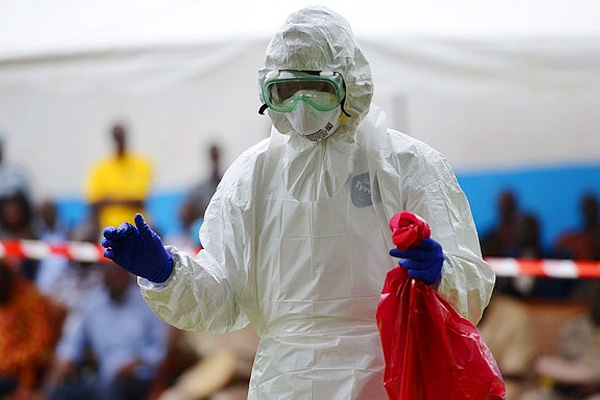 Protective suit for Ebola workers},{Protective suit for Ebola workers