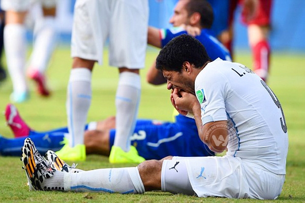 Luis Suarez might not kick another ball in the World Cup again?},{Luis Suarez might not kick another ball in the World Cup again?